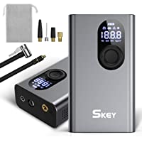 SKEY Compresor Aire- 150PSI 12V Inflador Ruedas Coche- Batería Recargable de 2400 mAh- Compresor Aire Portatil de 30-40…